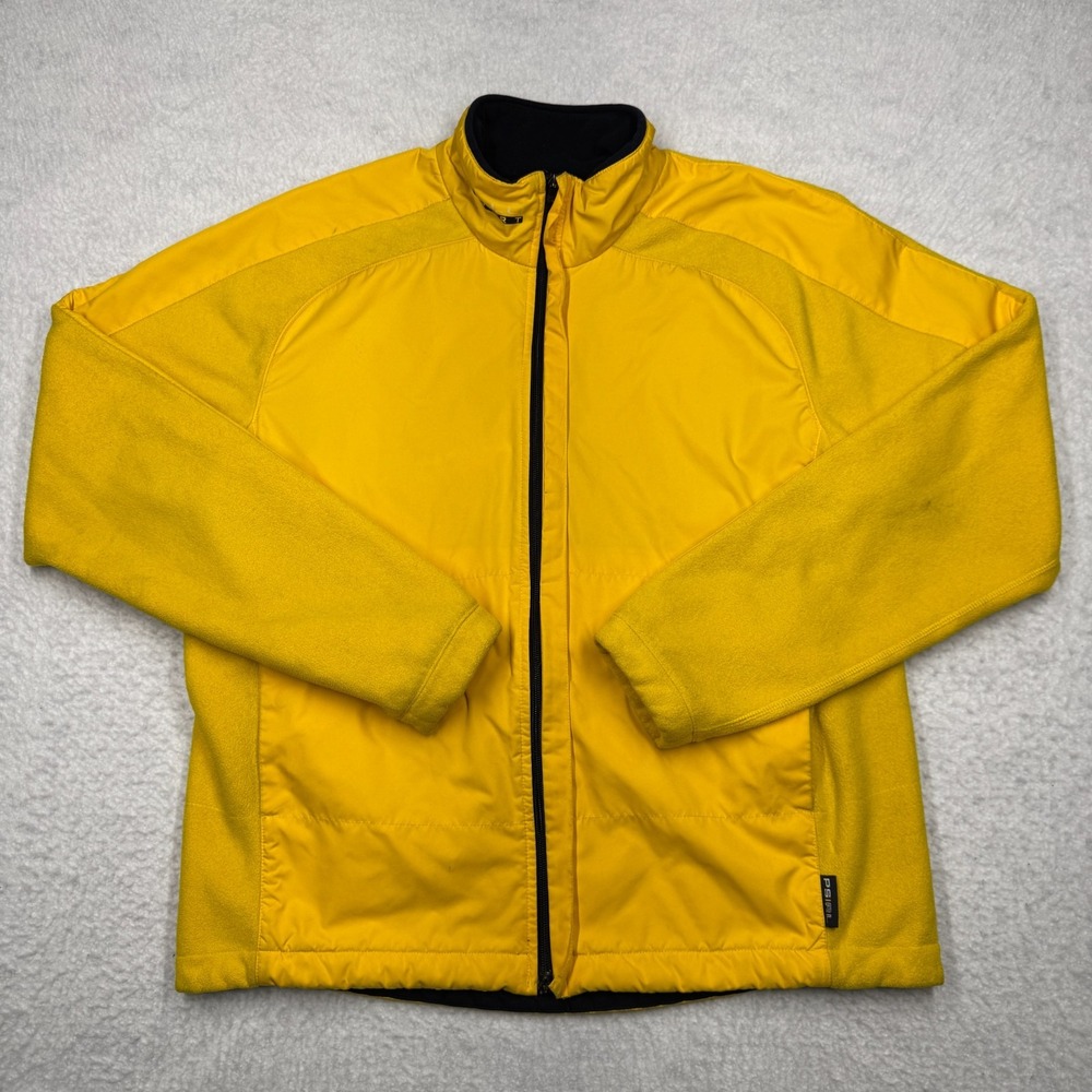 Vintage Polo Sport Ralph Lauren Fleece Jacket Zip Up Yellow Men's Size Medium